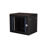 Шкаф 19" телекоммуникационный настенный, 9U 501х600х450 мм, дверь стекло, черный Шкаф 19" телекоммуникационный настенный, 9U 501х600х450 мм, дверь стекло, черный