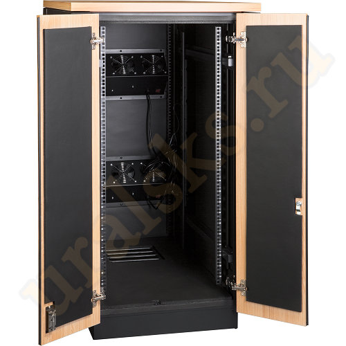 LAN-DC-CBSP-24U-WD Шкаф LANMASTER SOUNDPROOF звукоизолированный 24U 750x1130 мм, отделка под дерево, цвет лиственница