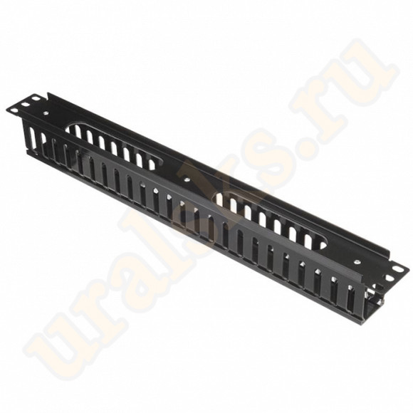 Кабельный органайзер 19" 1U с крышкой, пластиковые кольца Кабельный органайзер 19" 1U с крышкой, пластиковые кольца