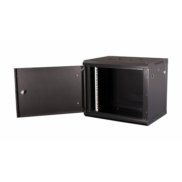 DR-642001 Шкаф 19" телекоммуникационный настенный, 9U 501х600х450 мм, дверь металл, черный
