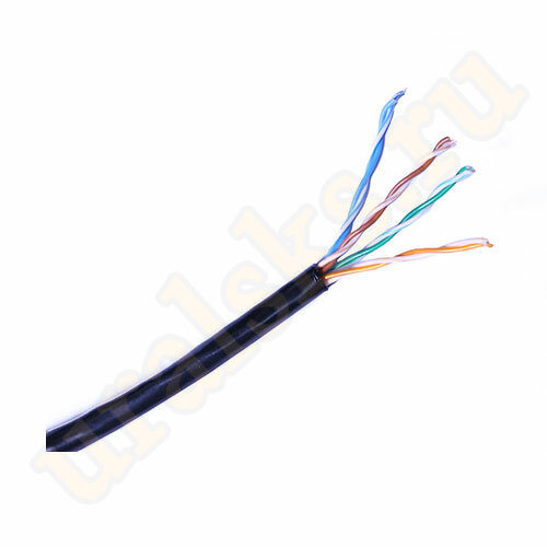 DR-140097 Кабель кат.5е, 4 пары U/UTP, 24AWG, PVCLS нг(А)-LSLTx, черный, коробка 305