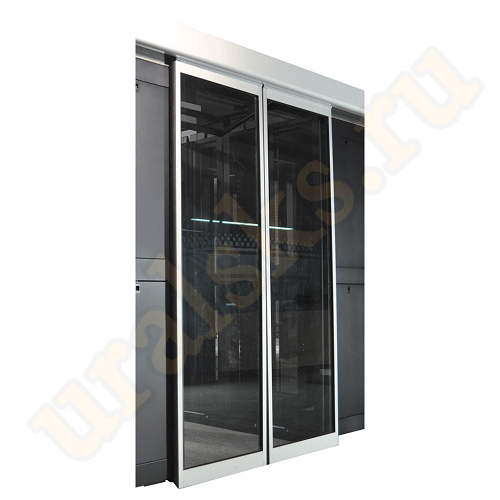 LAN-DC-SDRAL-42Ux12 Автоматические раздвижные двери коридора 1200мм для шкафов LANMASTER DC 42U, стекло, key-card замок