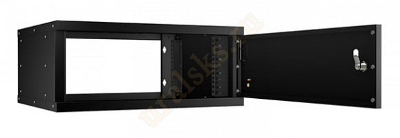 WSC-05D-4U55/45m-BK Шкаф телекоммуникационный настенный 19" 4U, серия LIGHT разборный, дверь металл, цвет черный