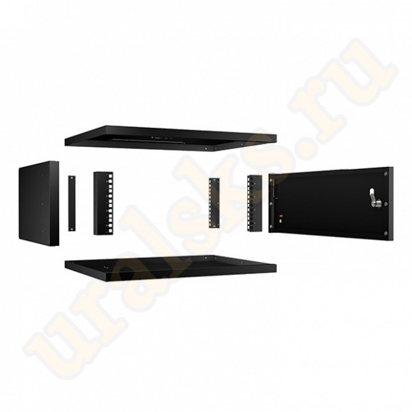 WSC-05D-4U55/45m-BK Шкаф телекоммуникационный настенный 19" 4U, серия LIGHT разборный, дверь металл, цвет черный