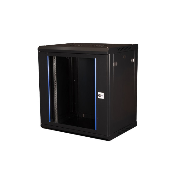 DR-633001 Шкаф 19" телекоммуникационный настенный, 12U 635х600х450 мм, дверь стекло, черный