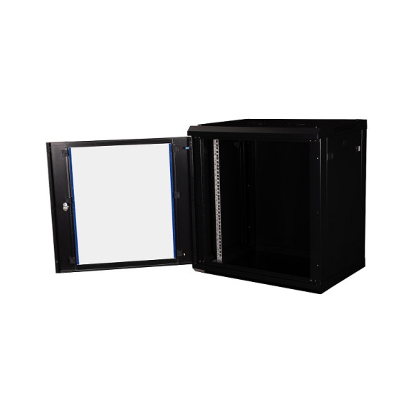 DR-633001 Шкаф 19" телекоммуникационный настенный, 12U 635х600х450 мм, дверь стекло, черный