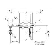 Узел подвески 411307-ТМП-101 ВОК на железобетонных опорах КС, кронштейн удлинённый с кольцом Узел подвески 411307-ТМП-101 ВОК на железобетонных опорах КС, кронштейн удлинённый с кольцом