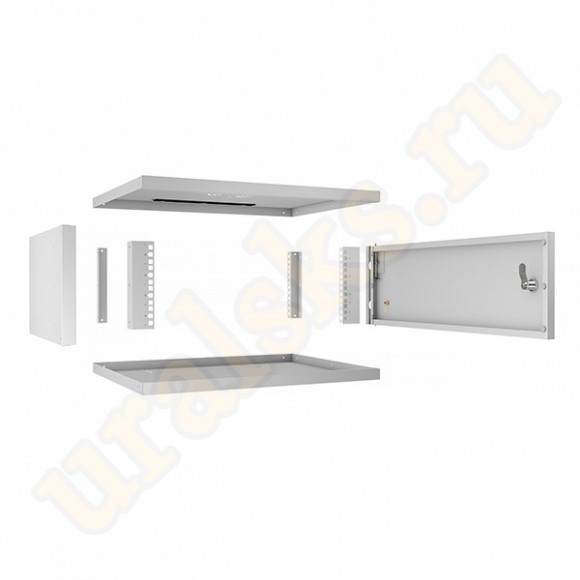 WSC-05D-4U55/45m Шкаф телекоммуникационный настенный 19" 4U, серия LIGHT разборный, дверь металл, цвет серый