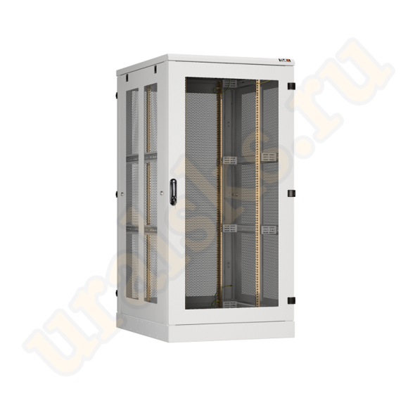 TFA-426010-GPPP-GY Напольный шкаф 19", 42U, стеклянная дверь, перфорированные стенки и задняя дверь, Ш600хВ2060хГ1000мм, в разобранном виде, серый