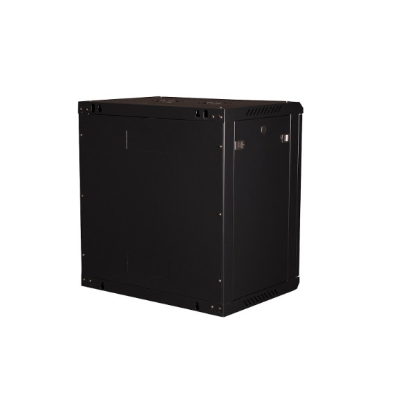 DR-643001 Шкаф 19" телекоммуникационный настенный, 12U 635х600х450 мм, дверь металл, черный DR-643001 Шкаф 19" телекоммуникационный настенный, 12U 635х600х450 мм, дверь металл, черный