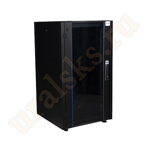 DR-700001 Шкаф напольный Datarex 19", 20U 600х600, дверь стекло, задняя стенка сплошная, черный