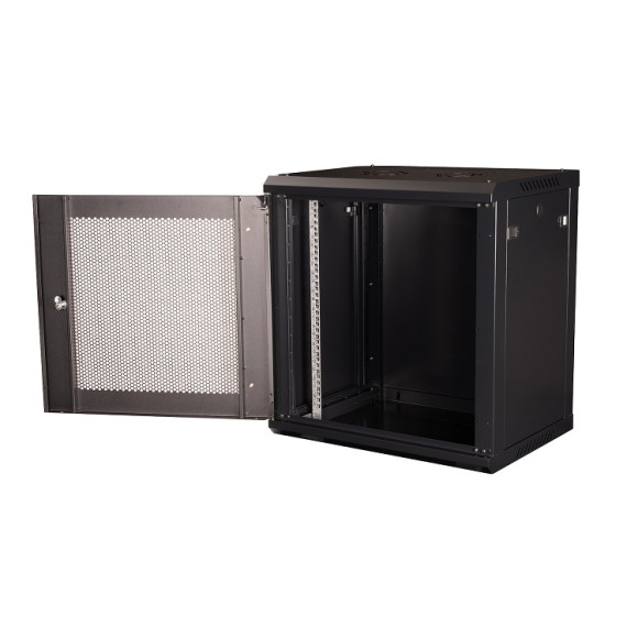 DR-653001 Шкаф 19" телекоммуникационный настенный, 12U 635х600х450 мм, дверь перфорация, черный DR-653001 Шкаф 19" телекоммуникационный настенный, 12U 635х600х450 мм, дверь перфорация, черный