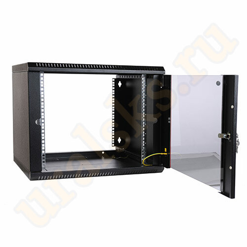 ШРН-Э-12.350-9005 Шкаф телекоммуникационный 12U 600x350мм дверь со стеклом