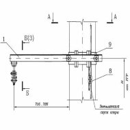 Узел подвески 411307-ТМП-103 ВОК на железобетонных опорах КС, кронштейн удлинённый с кольцом Узел подвески 411307-ТМП-103 ВОК на железобетонных опорах КС, кронштейн удлинённый с кольцом
