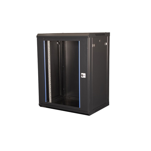 DR-634001 Шкаф 19" телекоммуникационный настенный, 15U 769х600х450 мм, дверь стекло, черный