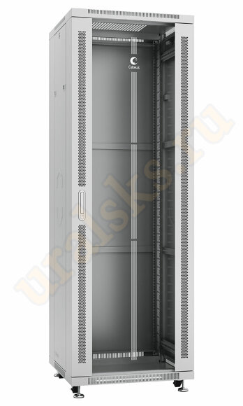 Cabeus SH-05C-37U60/100 Шкаф монтажный телекоммуникационный 19" напольный для распределительного и серверного оборудования 37U 600x1000x1833mm (ШхГхВ) передняя стеклянная и задняя сплошная металлическая двери, ручка с замком, цвет серый (RAL 7035)
