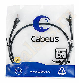 Cabeus PC-UTP-RJ45-Cat.5e-1m-BK Патч-корд UTP, категория 5e, 1 м, неэкранированный, черный