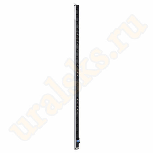 Вертикальный блок розеток R-16-15S-10C19-A-1820-K с авт. 16A, 15 Schuko, 10 IEC 60320 C19, 16A, алюм, 42-48U, колодка