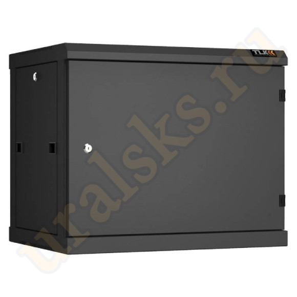 TWC-096045-R-M-BK Настенный разборный шкаф TLK 19", 9U, металлическая дверь, Ш600хВ503хГ450мм, 2 пары монтажных направляющих, черный