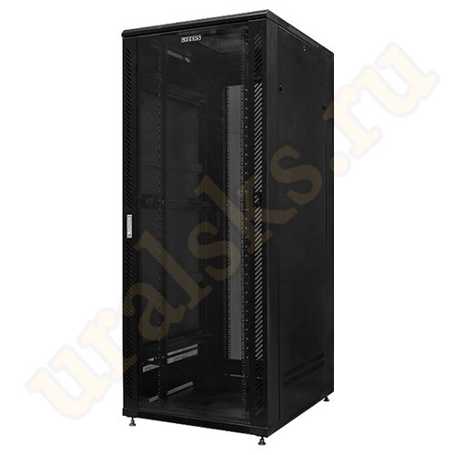 GDR-428010B Шкаф напольный телекоммуникационный 42U (800x1000) дверь стекло, цвет чёрный         