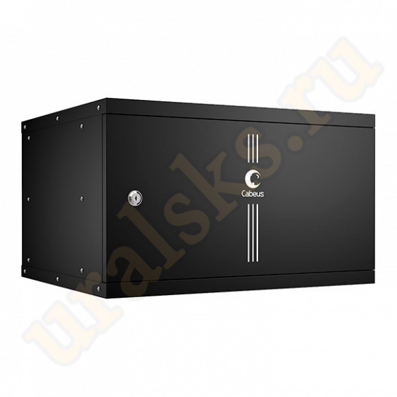 WSC-05D-6U55/45m-BK Шкаф телекоммуникационный настенный 19" 6U, серия LIGHT разборный, дверь металл, цвет черный