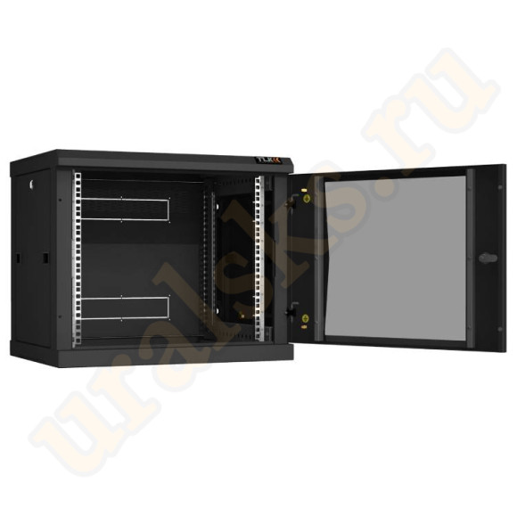 TWC-096060-R-G-BK Настенный разборный шкаф TLK 19", 9U, стеклянная дверь, Ш600хВ503хГ600мм, 2 пары монтажных направляющих, черный TWC-096060-R-G-BK Настенный разборный шкаф TLK 19", 9U, стеклянная дверь, Ш600хВ503хГ600мм, 2 пары монтажных направляющих, черный