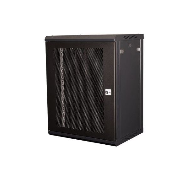 DR-654001 Шкаф 19" телекоммуникационный настенный, 15U 769х600х450 мм, дверь перфорация, черный