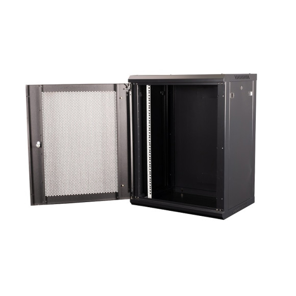 DR-654001 Шкаф 19" телекоммуникационный настенный, 15U 769х600х450 мм, дверь перфорация, черный