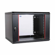 Шкаф телекоммуникационный настенный разборный 15U (600x650) дверь стекло, цвет черный Шкаф телекоммуникационный настенный разборный 15U (600x650) дверь стекло, цвет черный