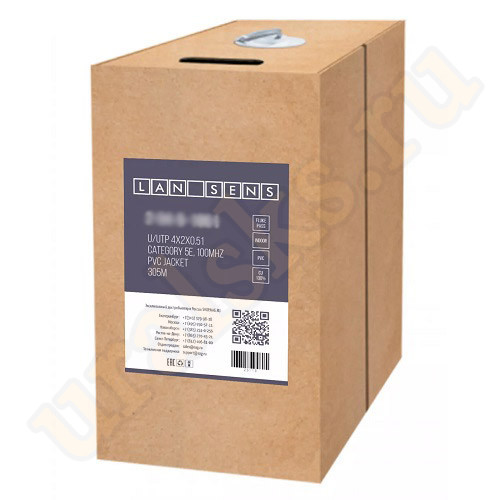 2-04-5-1051 Кабель витая пара LANsens FTP, 4 пары Cat.5e, PVC, indoor, master, 305м 2-04-5-1051 Кабель витая пара LANsens FTP, 4 пары Cat.5e, PVC, indoor, master, 305м