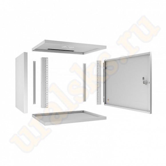 WSC-05D-9U55/45m Шкаф телекоммуникационный настенный 19" 9U, серия LIGHT разборный, дверь металл, цвет серый
