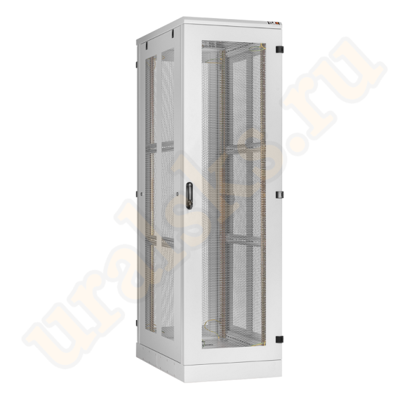 TFA-428012-WHWH-GY Напольный шкаф 19", 42U, перфорированные двухстворчатые двери, металлические двухуровневые стенки, Ш800хВ2060хГ1200мм, в разобранном виде, серый