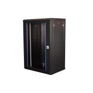 Шкаф 19" телекоммуникационный настенный, 18U 901х600х450 мм, дверь стекло, черный Шкаф 19" телекоммуникационный настенный, 18U 901х600х450 мм, дверь стекло, черный