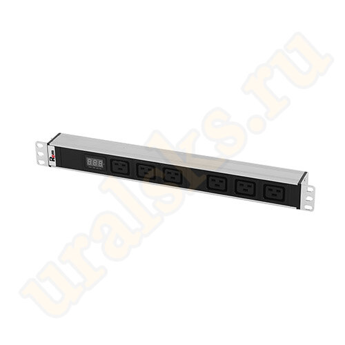 Блок розеток R-32-6C19-Am-440-K с амп., 6 IEC 60320 C19, 32А, алюм., 19", колодка