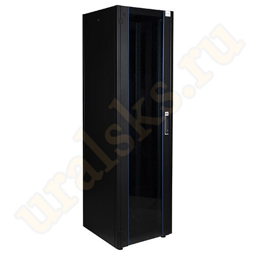 DR-700501 Шкаф напольный Datarex 19", 42U 600х600, дверь стекло, задняя стенка сплошная, черный