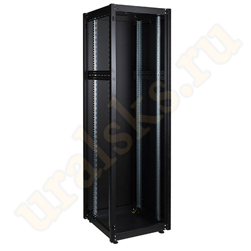 DR-700501 Шкаф напольный Datarex 19", 42U 600х600, дверь стекло, задняя стенка сплошная, черный