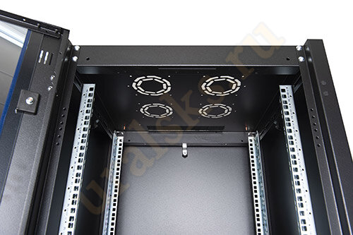 DR-700501 Шкаф напольный Datarex 19", 42U 600х600, дверь стекло, задняя стенка сплошная, черный