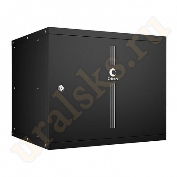 WSC-05D-9U55/45m-BK Шкаф телекоммуникационный настенный 19" 9U, серия LIGHT разборный, дверь металл, цвет черный