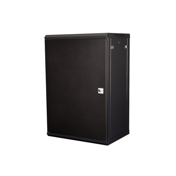 DR-645001 Шкаф 19" телекоммуникационный настенный, 18U 901х600х450 мм, дверь металл, черный