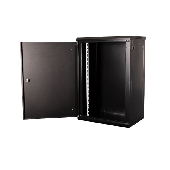 DR-645001 Шкаф 19" телекоммуникационный настенный, 18U 901х600х450 мм, дверь металл, черный