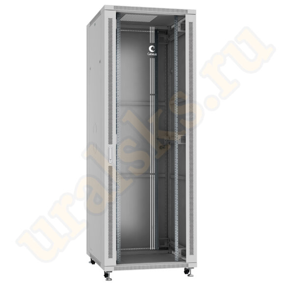 Cabeus SH-05C-47U80/100 Шкаф монтажный телекоммуникационный 19" напольный для распределительного и серверного оборудования 47U 800x1000x2277mm (ШхГхВ) передняя стеклянная и задняя сплошная металлическая двери, ручка с замком, цвет серый (RAL 7035)