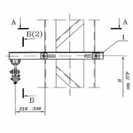 Узел подвески 411307-ТМП-108 ВОК на металлических опорах гибких поперечин, укороченный кронштейн с кольцом