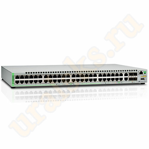 AT-GS948MX-50 Коммутатор Gigabit Ethernet Managed switch with 48  10/100/1000T ports, 2 SFP/Copper combo ports, 2 SFP/SFP+ uplink slots, single fixed AC power supply