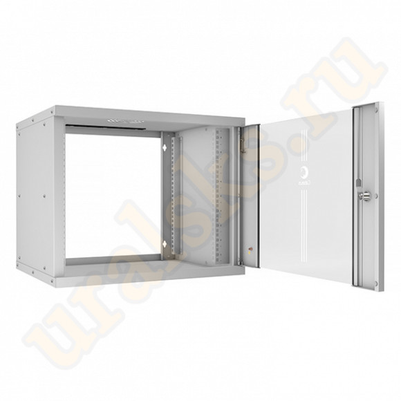 WSC-05D-9U55/45 Шкаф телекоммуникационный настенный 19" 9U, серия LIGHT разборный, дверь стекло, цвет серый