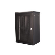 Шкаф 19" телекоммуникационный настенный, 18U 901х600х450 мм, дверь перфорация, черный Шкаф 19" телекоммуникационный настенный, 18U 901х600х450 мм, дверь перфорация, черный