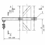 Узел подвески 411307-ТМП-109 ВОК на металлических опорах гибких поперечин, кронштейн с кольцом