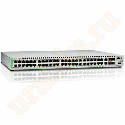 AT-GS948MPX-50 Коммутатор Gigabit Ethernet Managed switch with 48  10/100/1000T POE ports, 2 SFP/Copper combo ports, 2 SFP/SFP+ uplink slots, single fixed AC power supply
