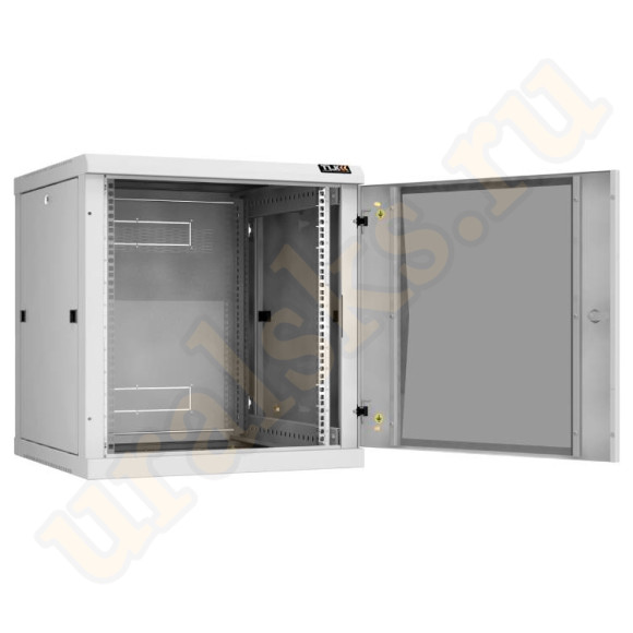 TWC-126060-R-G-GY Настенный разборный шкаф TLK 19", 12U, стеклянная дверь, Ш600хВ636хГ600мм, 2 пары монтажных направляющих, серый TWC-126060-R-G-GY Настенный разборный шкаф TLK 19", 12U, стеклянная дверь, Ш600хВ636хГ600мм, 2 пары монтажных направляющих, серый