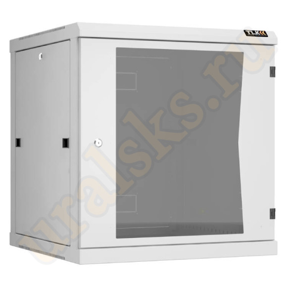 TWC-126060-R-G-GY Настенный разборный шкаф TLK 19", 12U, стеклянная дверь, Ш600хВ636хГ600мм, 2 пары монтажных направляющих, серый