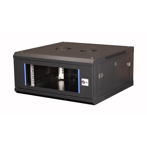 DR-630101 Шкаф 19" телекоммуникационный настенный, 4U 280х600х600 мм, дверь стекло, черный DR-630101 Шкаф 19" телекоммуникационный настенный, 4U 280х600х600 мм, дверь стекло, черный